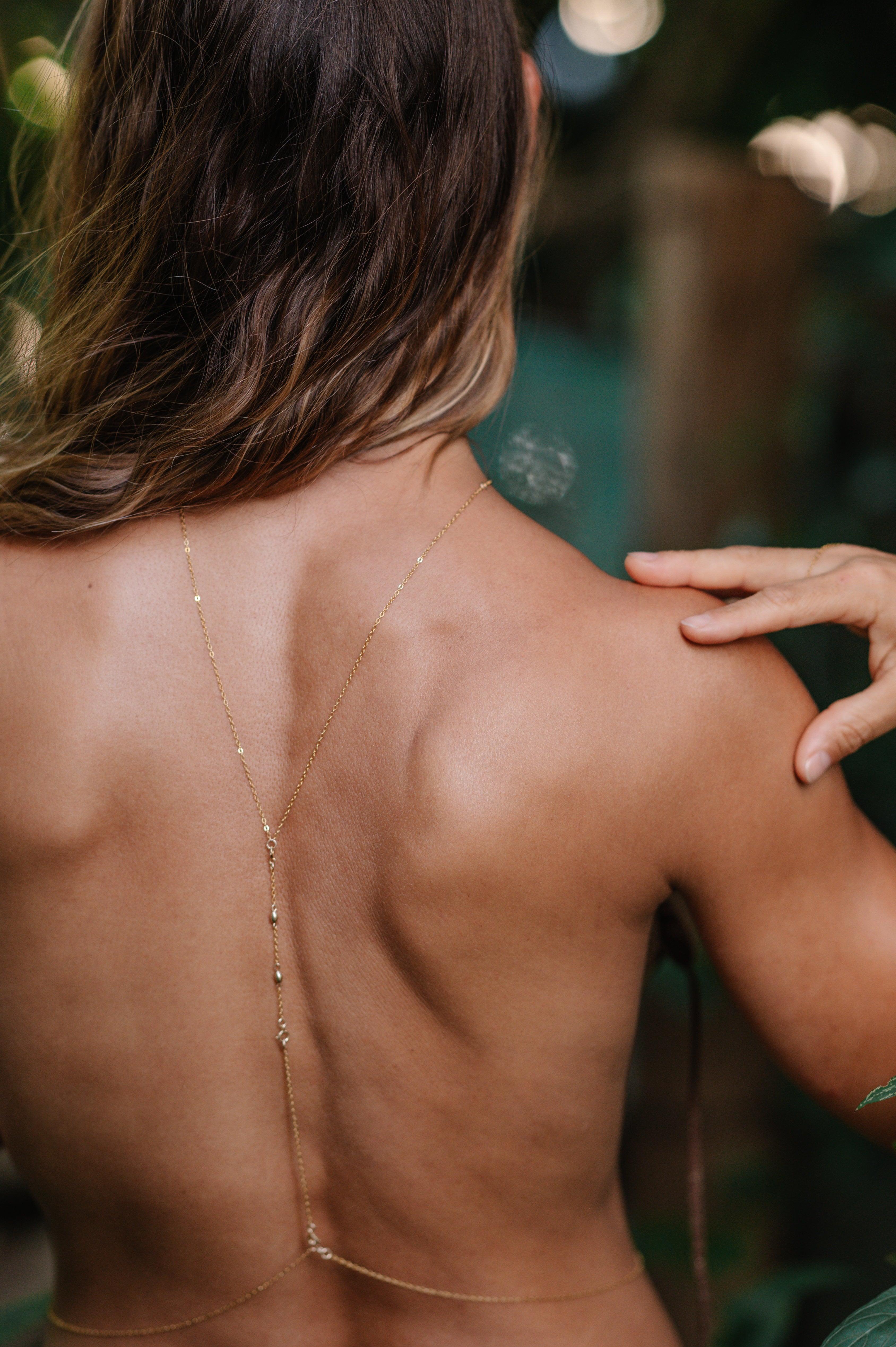 Body Chain Double Gold Bead