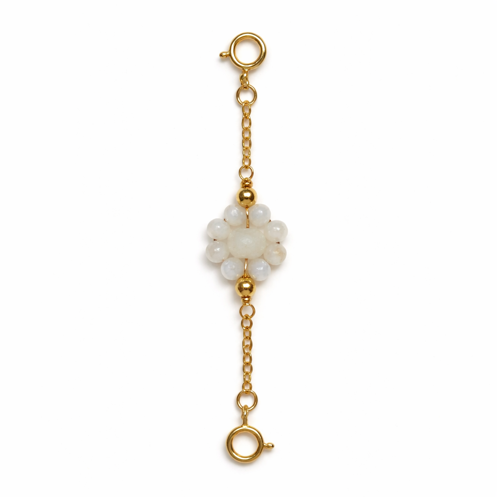 The White Bead Floral Medallion Connector