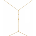 Body Chain Gold Bicone White Pearl