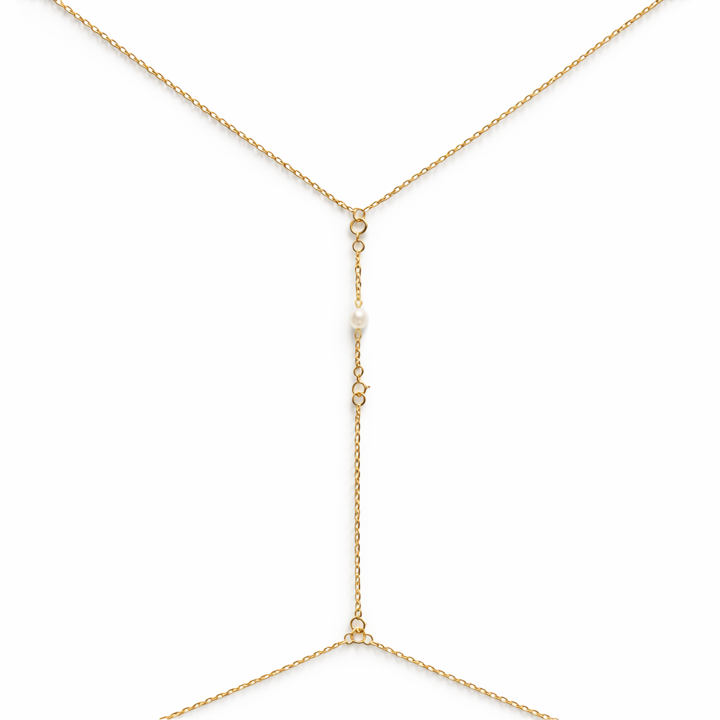 Body Chain Single White Pearl