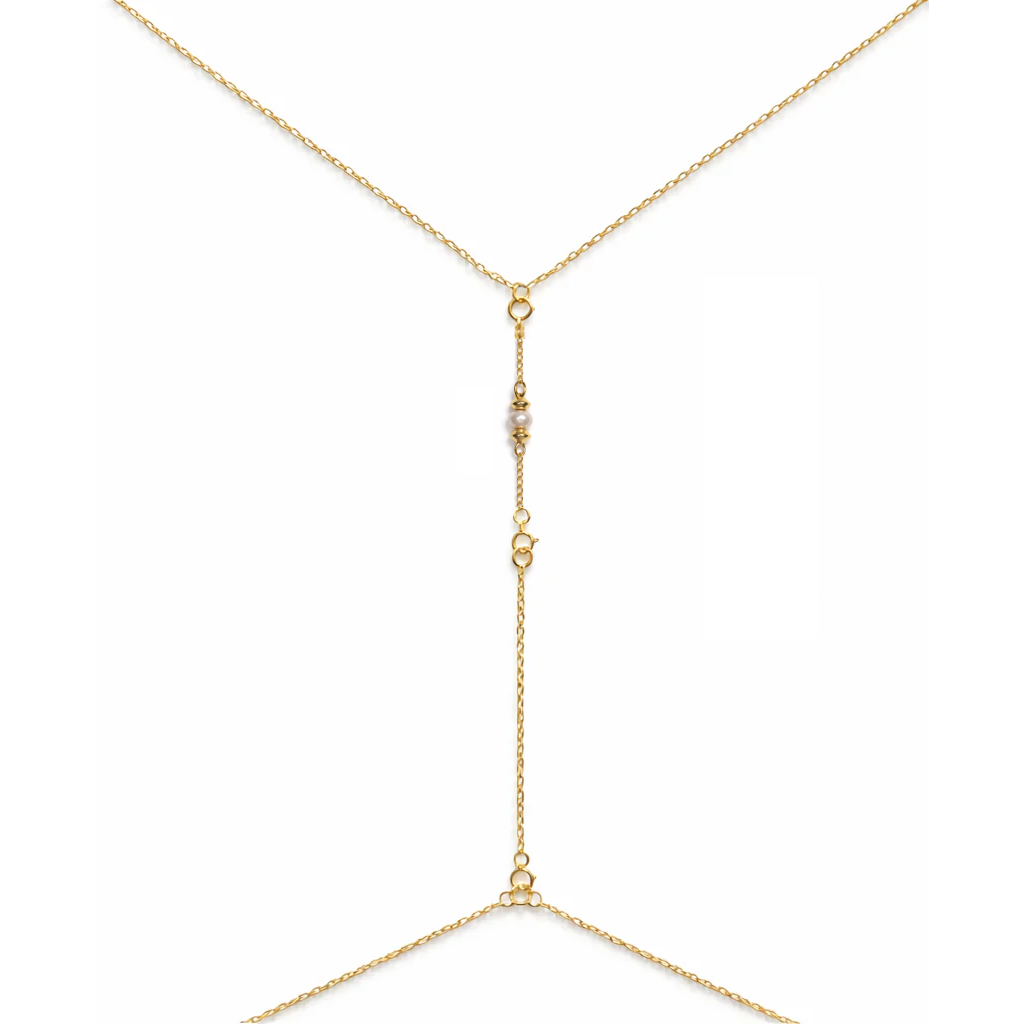 Body Chain Gold Double Bicone Bead