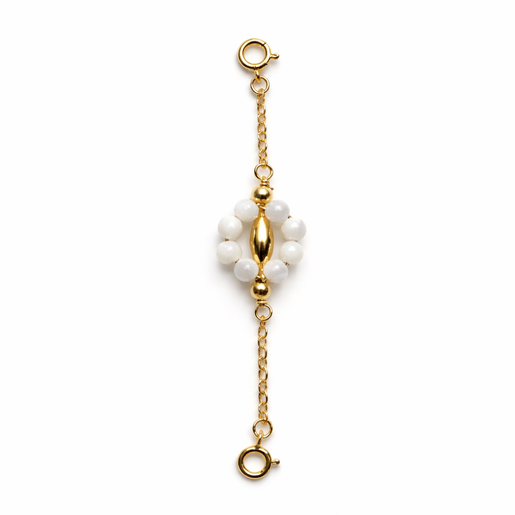 The Gold Floral Pearl Cluster Connector